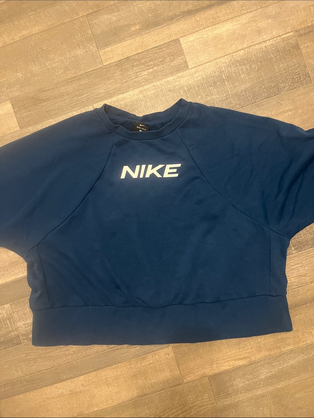 Nike Navy Blue Crew Sweatshirt with White Logo